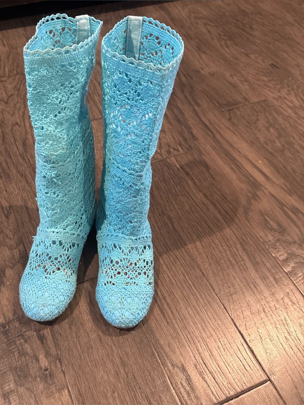 Turquoise crochet Boots - Women Accessories